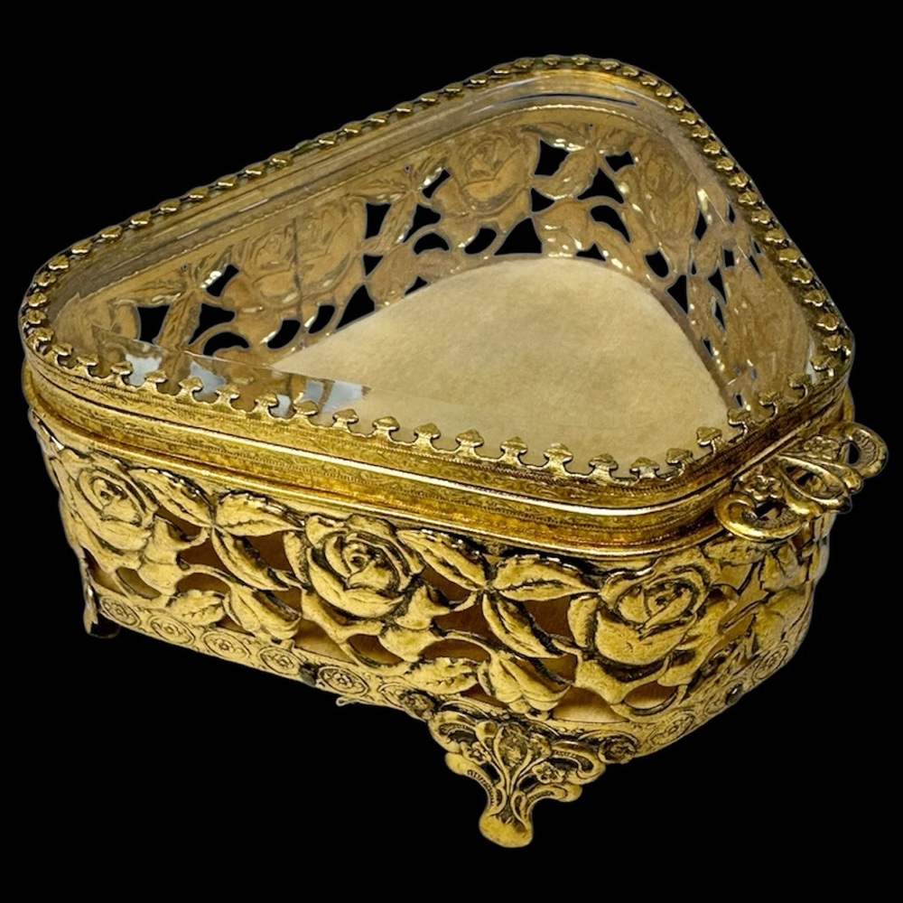 Vintage Ormolu Jewelry Casket Box